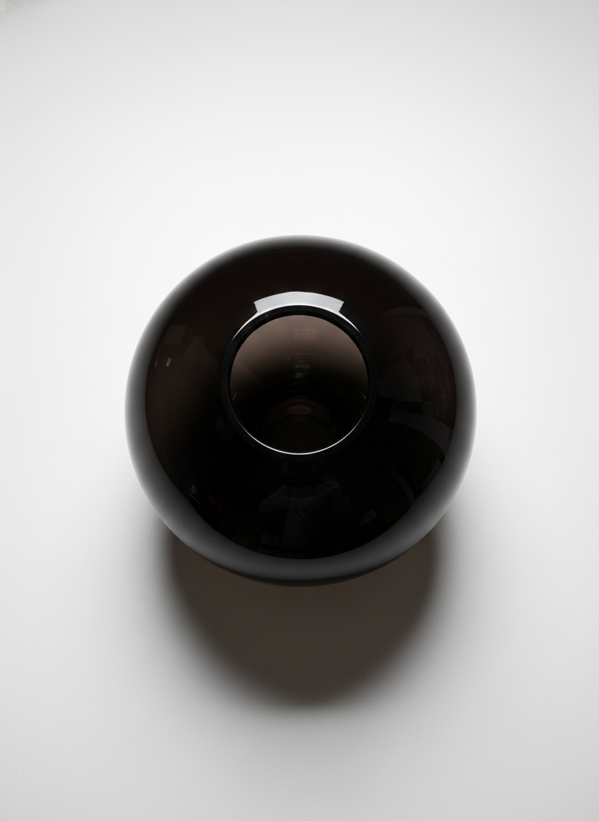 Black Glass Oval Vase