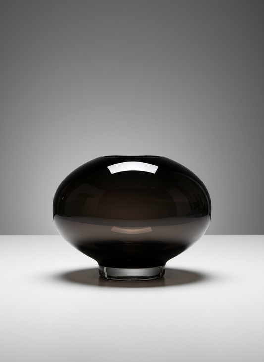 Black Glass Oval Vase