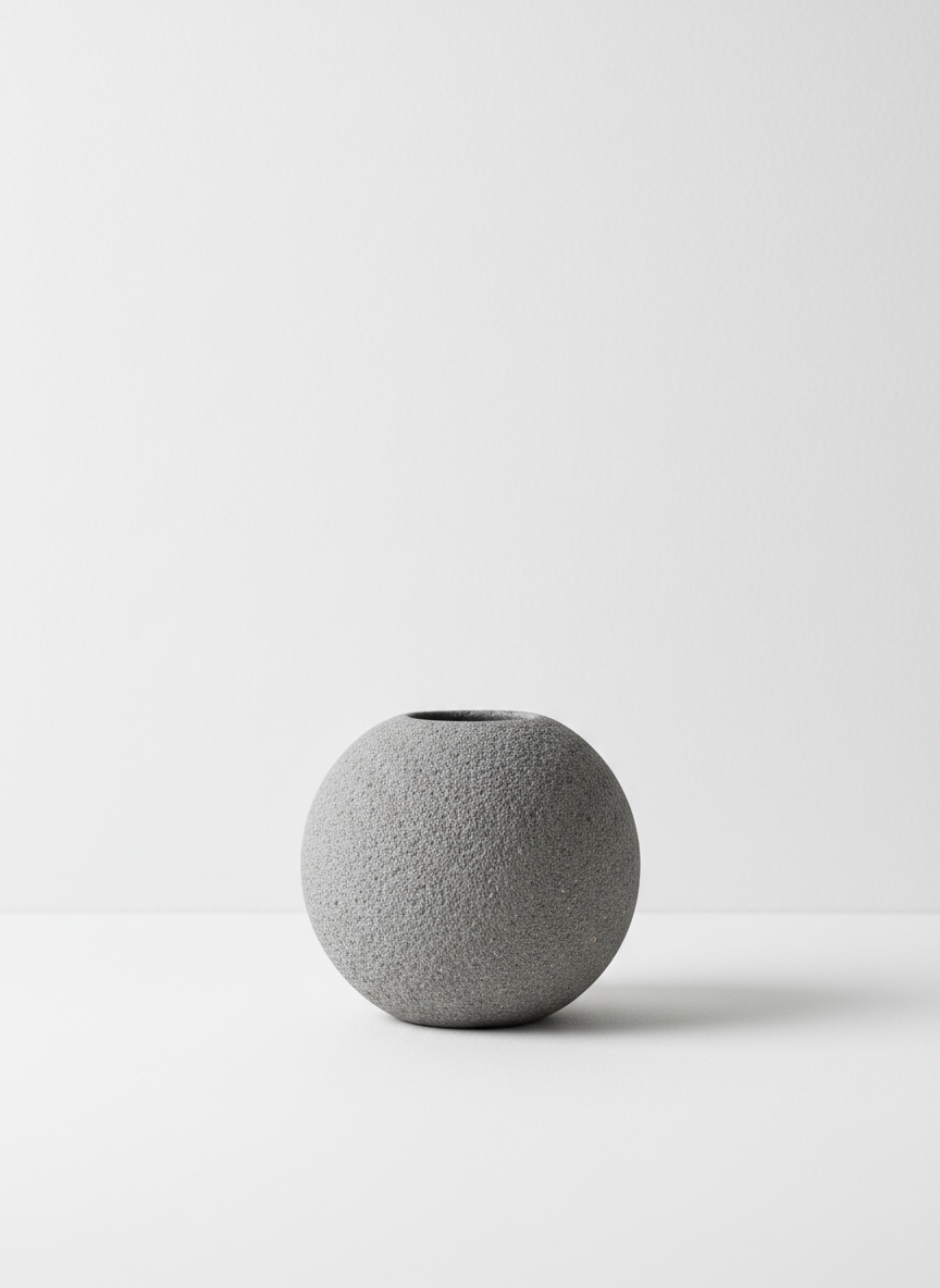 Gray Stone Round Vase