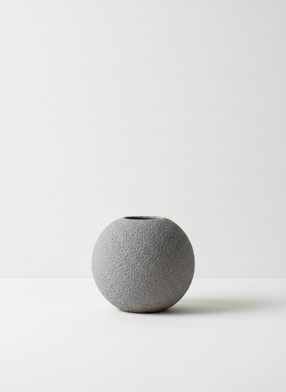 Gray Stone Round Vase
