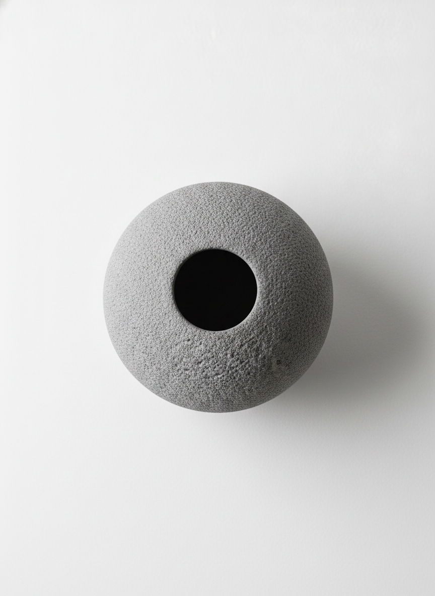 Gray Stone Round Vase