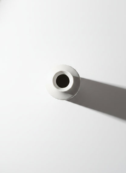 White Porcelain Ribbed Vase
