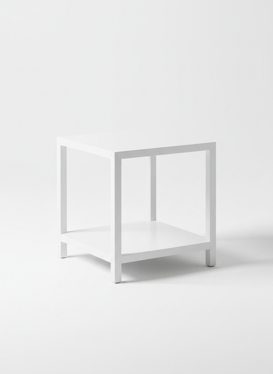 White Square Side Table